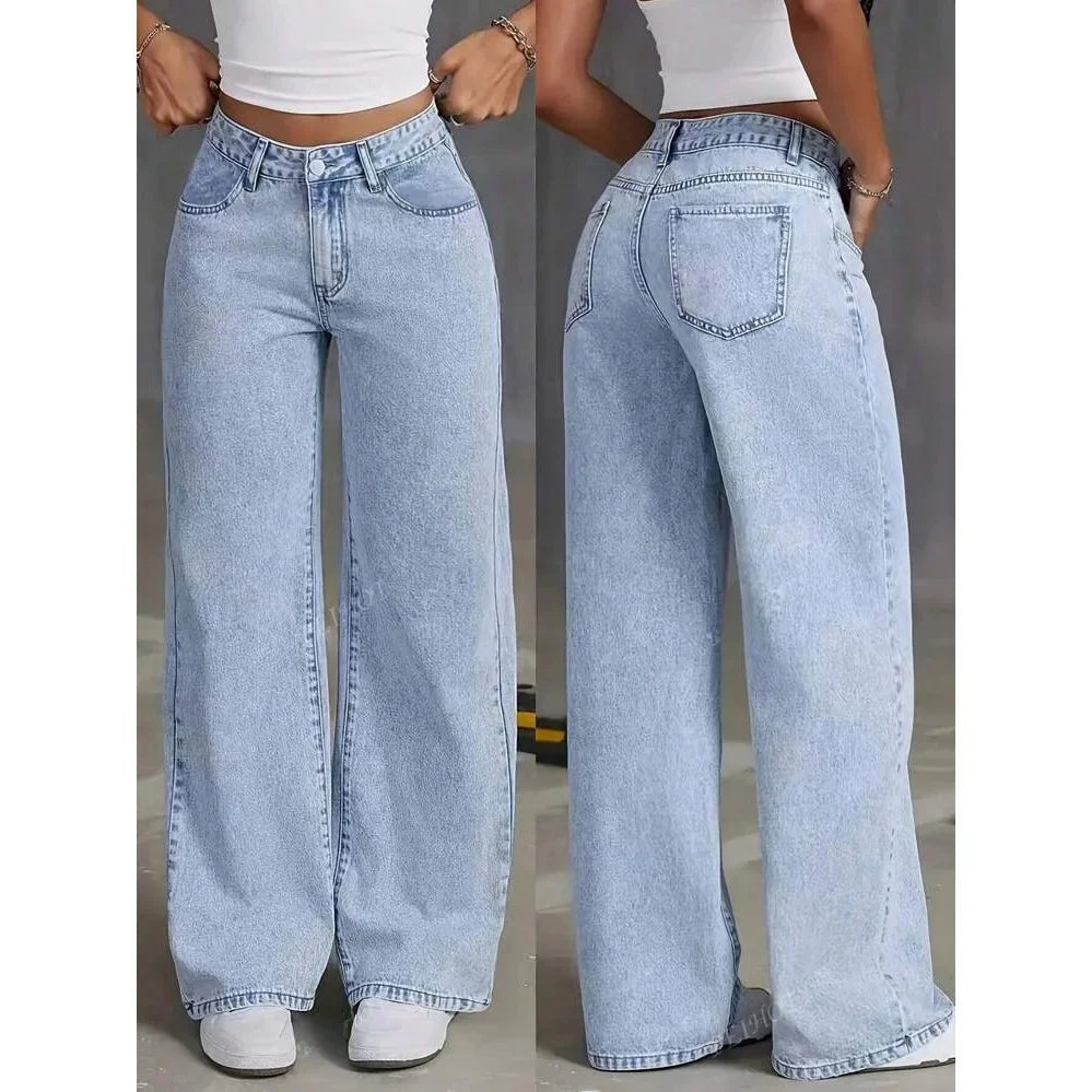 Andrea | Moderne Hohe Taille Baggy Jeans