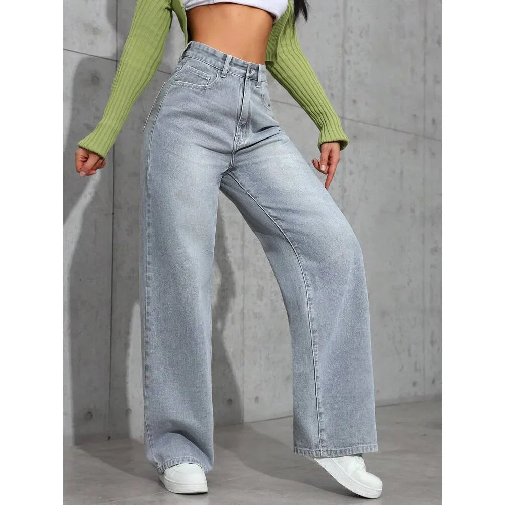 Andrea | Moderne Hohe Taille Baggy Jeans