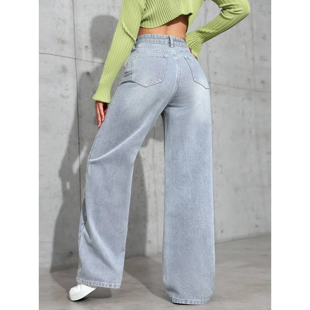 Andrea | Moderne Hohe Taille Baggy Jeans