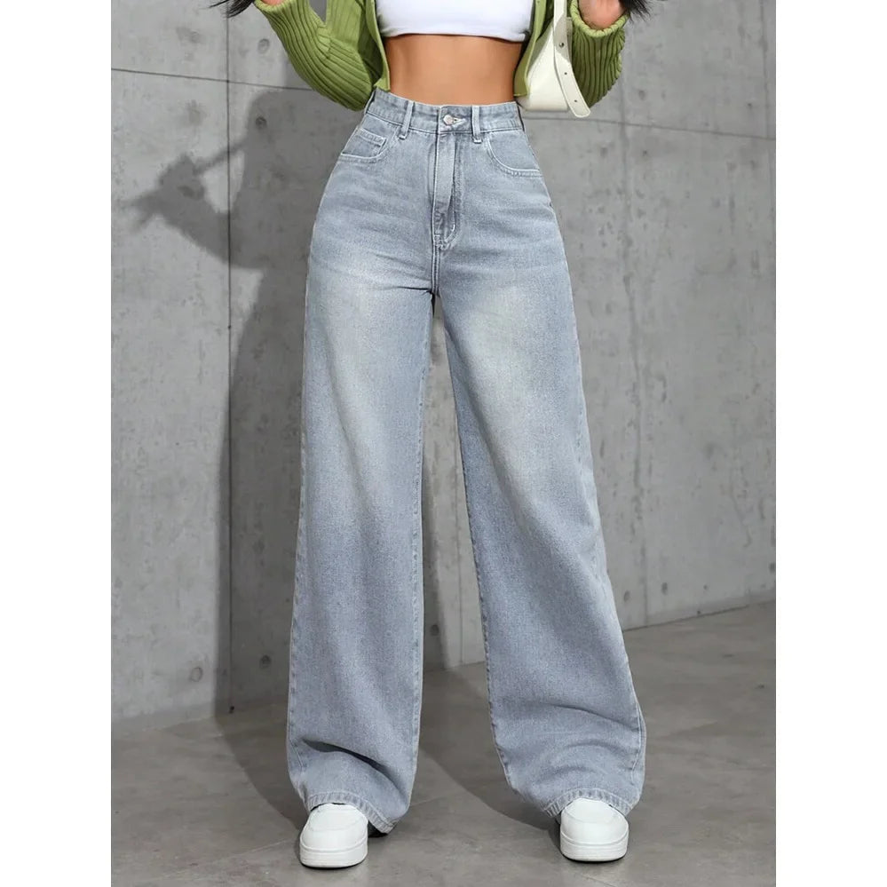 Andrea | Moderne Hohe Taille Baggy Jeans