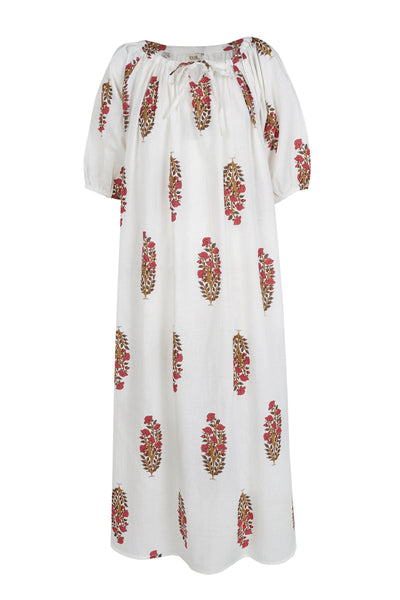 Jasmine | Geschwollener Ärmel Midi Kleid