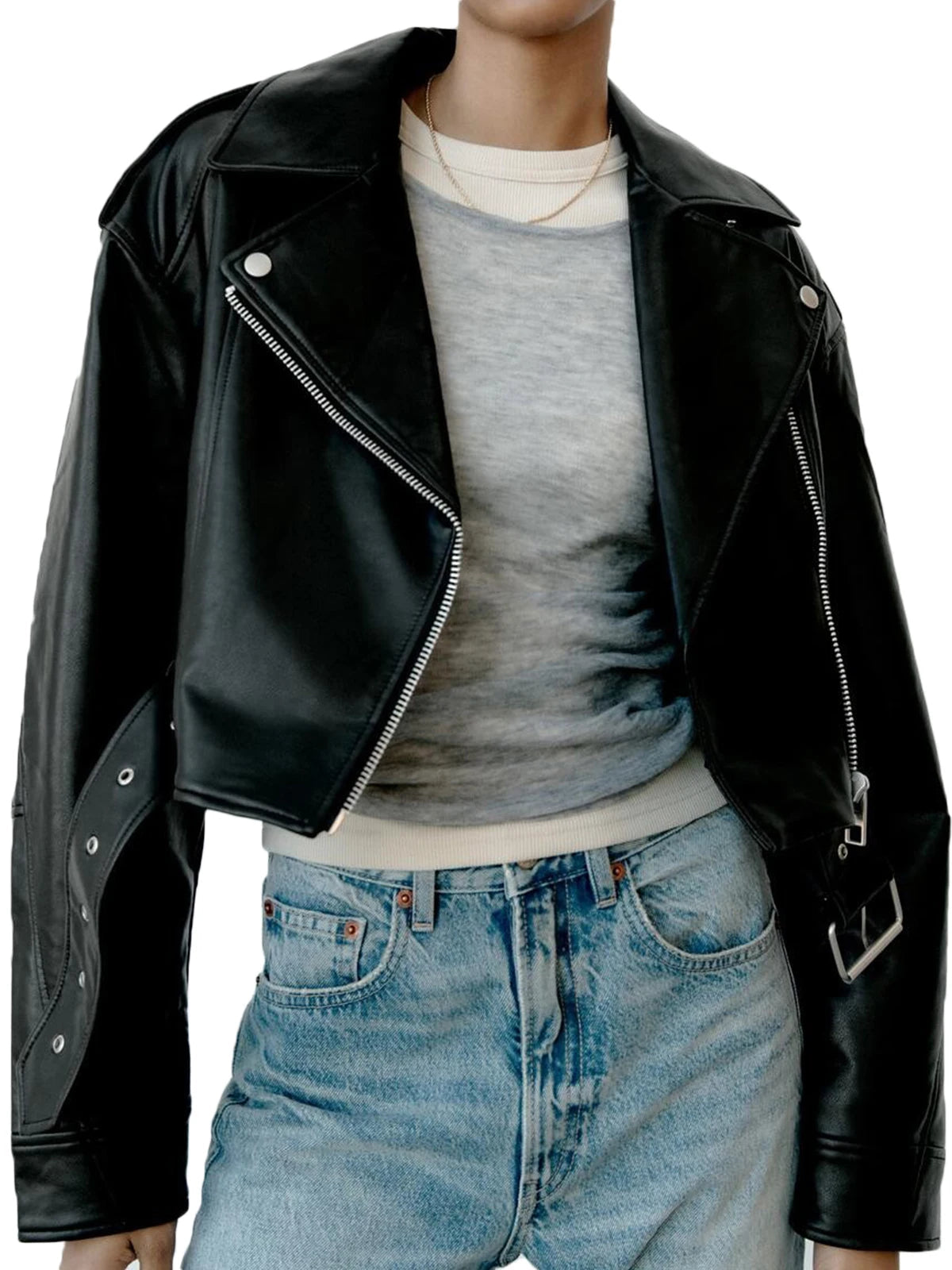 Claudia | Klassische jacke aus Kunstleder