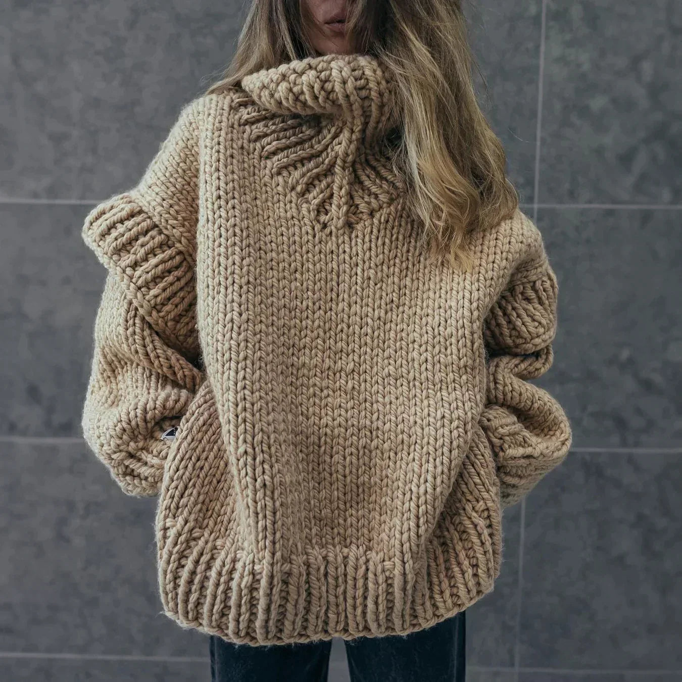 Karolin | Kuscheliger Warmer Pullover mit Rollkragen