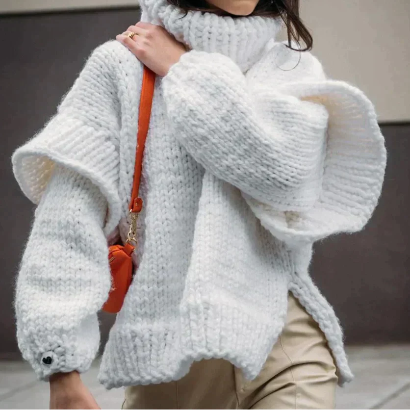 Karolin | Kuscheliger Warmer Pullover mit Rollkragen