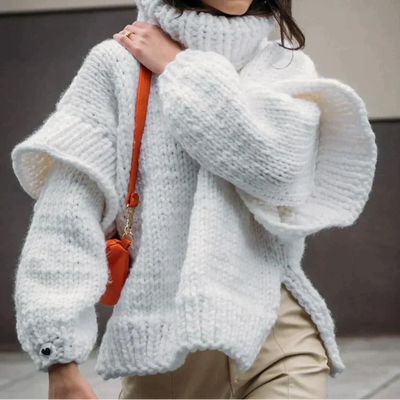 Karolin | Kuscheliger Warmer Pullover mit Rollkragen