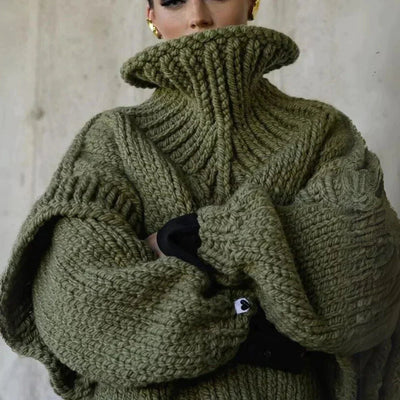 Karolin | Kuscheliger Warmer Pullover mit Rollkragen