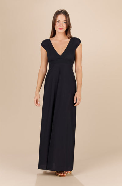 Paula | Langes fließendes Kleid mit elegantem Ausschnitt