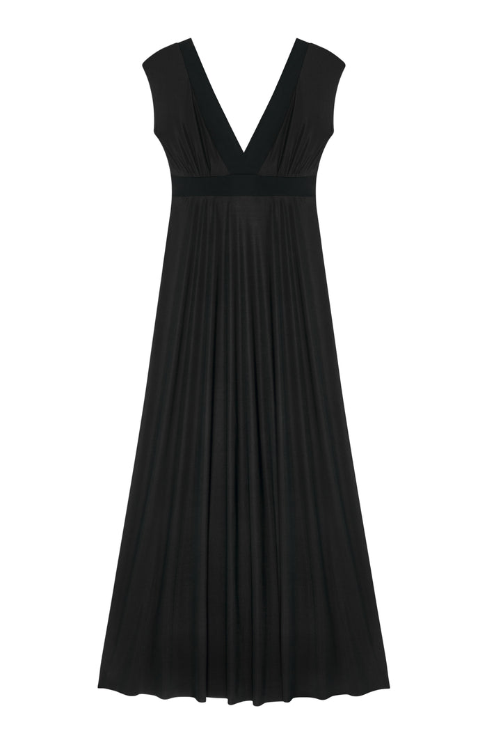 Paula | Langes fließendes Kleid mit elegantem Ausschnitt