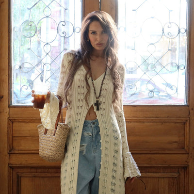 Laura | Lange Strickjacke mit Ausgestellten Ärmeln