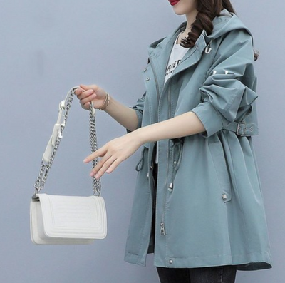 Lisa | Langer Wasserdichter Trenchcoat mit Kapuze