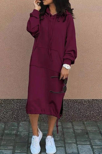 Angelika | Langes Kapuzenpullover Kleid