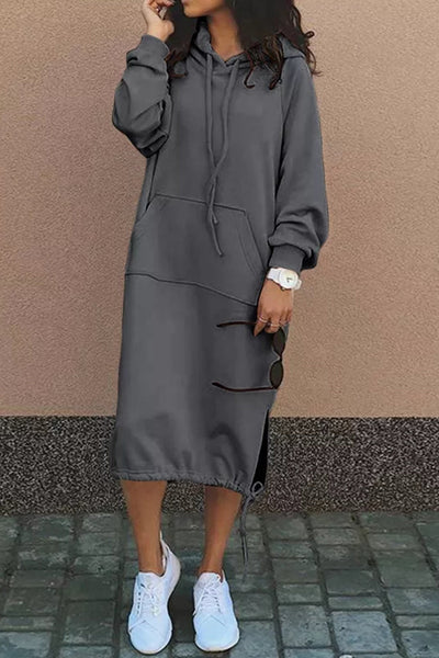 Angelika | Langes Kapuzenpullover Kleid