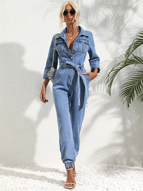 Lena | Lässiger Denim Jumpsuit