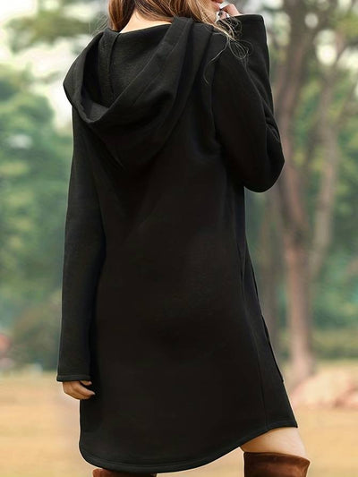 Laura | Lässiges Langarm Kapuzenpullover Kleid