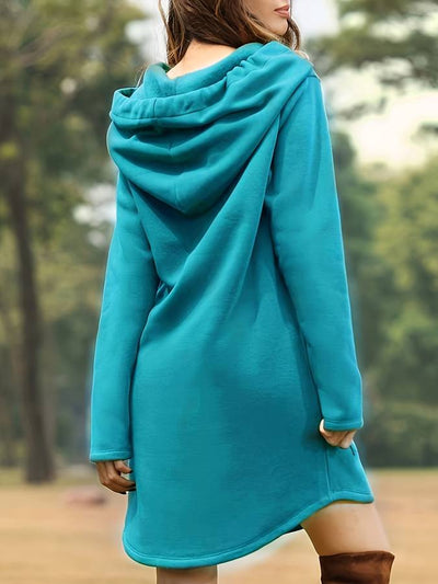 Laura | Lässiges Langarm Kapuzenpullover Kleid