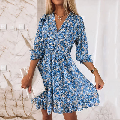 Lily | Lässiges Sommer Minikleid mit V Ausschnitt