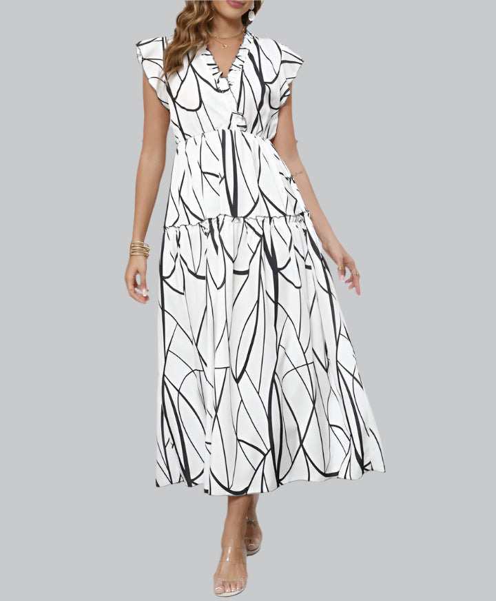 Maria | Luftiges V Ausschnitt Sommer Maxikleid
