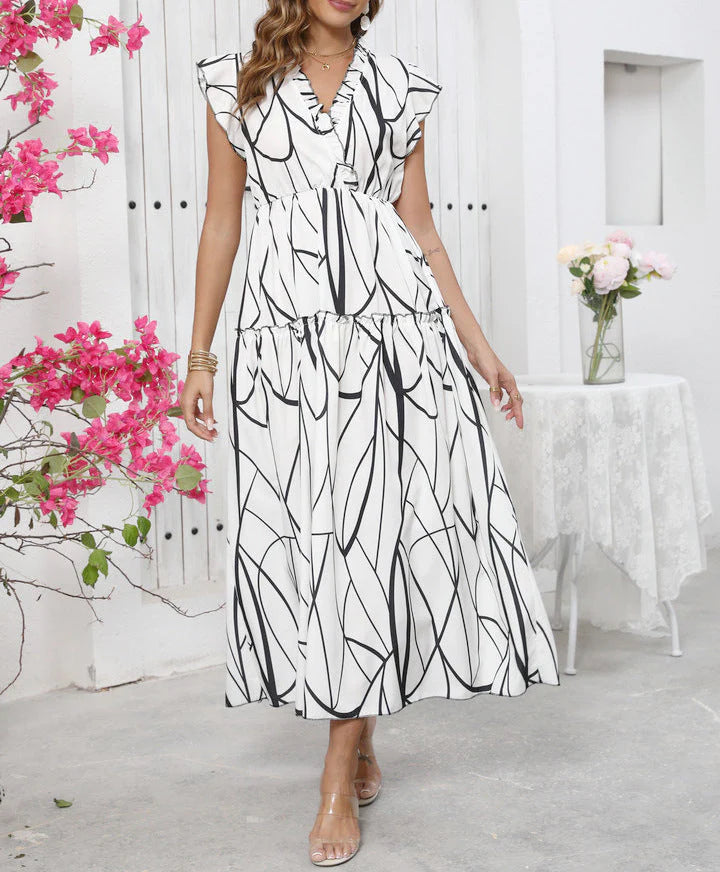 Maria | Luftiges V Ausschnitt Sommer Maxikleid