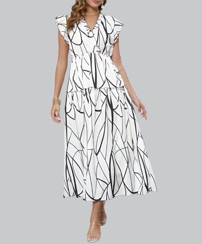 Maria | Luftiges V Ausschnitt Sommer Maxikleid