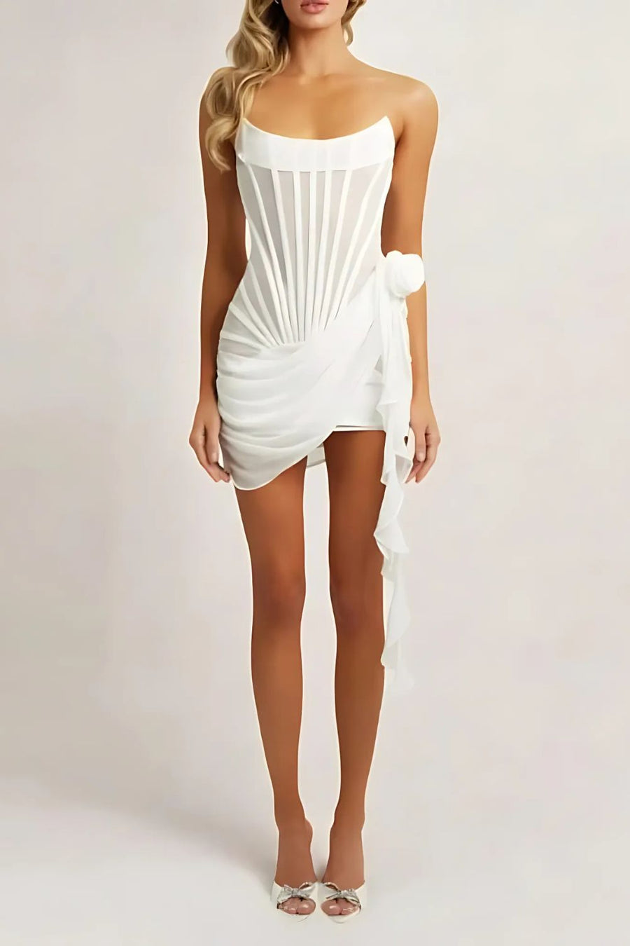 Variant image for Luna | Festliches Damenkleid mit Floralen Drapierungen-6