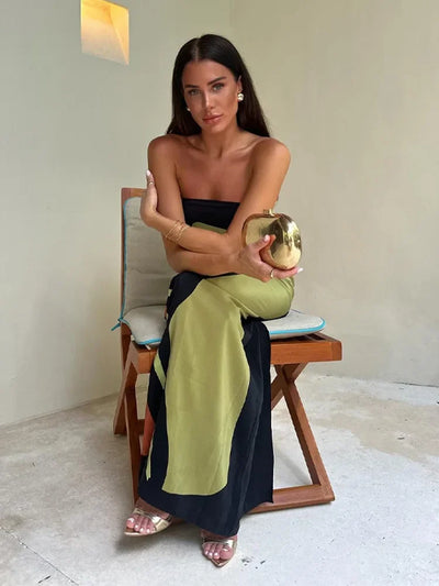 Bettina | Maxikleid Sommer Damen mit Trägerlosem Design und Blumenmuster