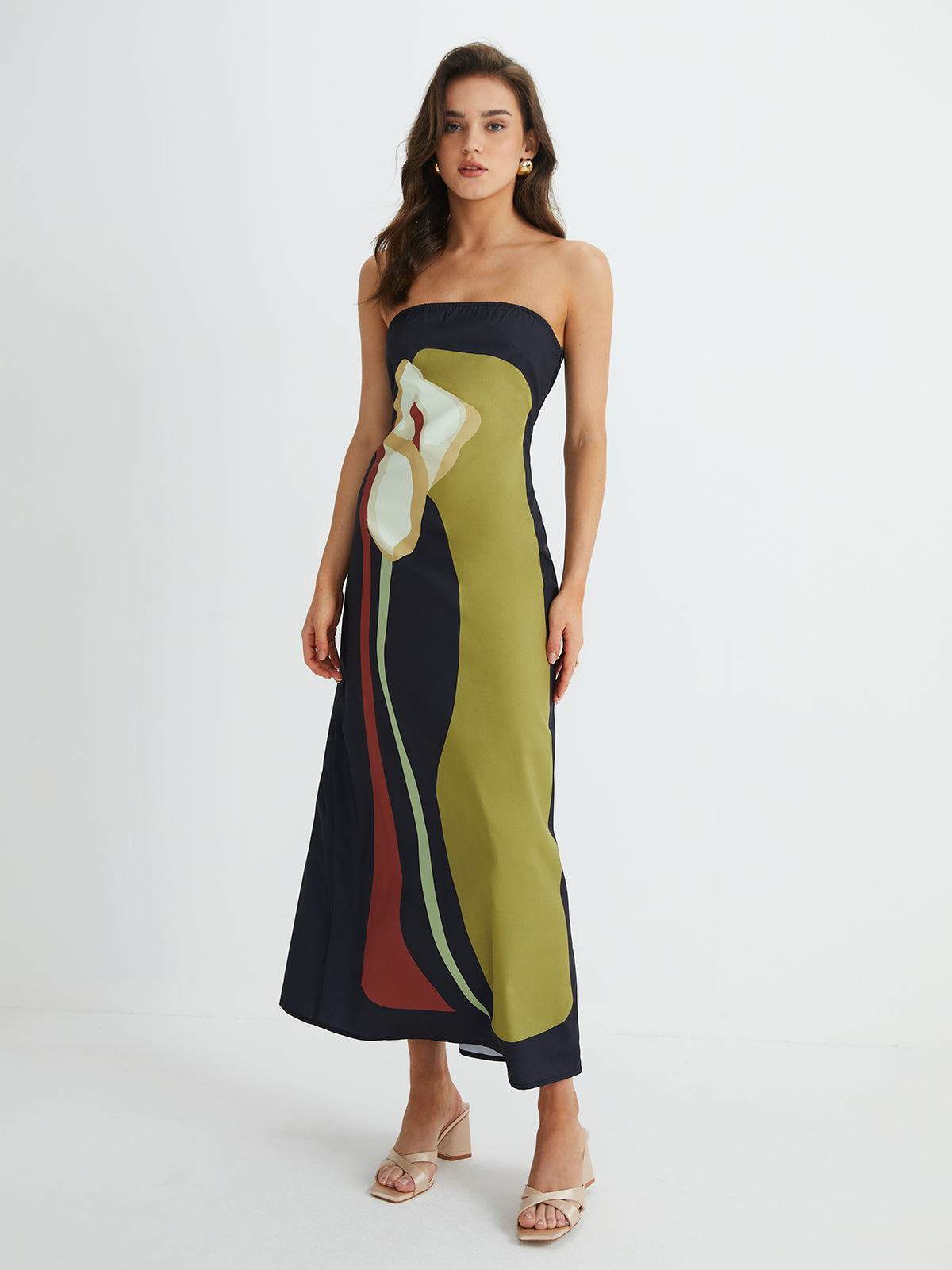 Bettina | Maxikleid Sommer Damen mit Trägerlosem Design und Blumenmuster