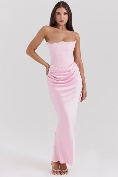 Variant image for Luna | Maxikleid Festlich für Damen – Trägerloses Satin Maxi Kleid-16