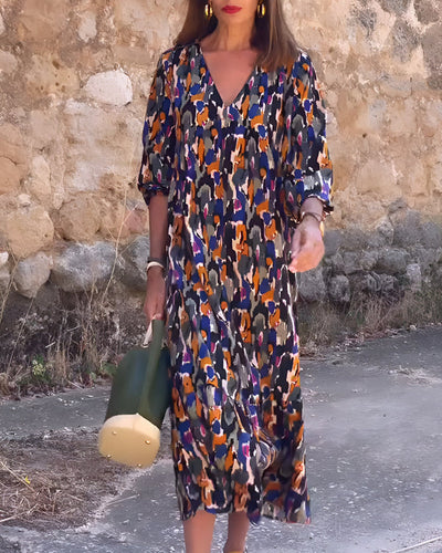 Maria | Midi Chic-a V-Ausschnitt Kleid