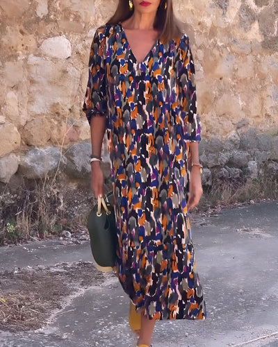 Maria | Midi Chic-a V-Ausschnitt Kleid