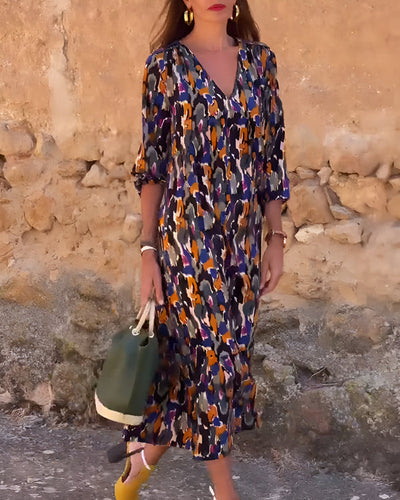 Maria | Midi Chic-a V-Ausschnitt Kleid