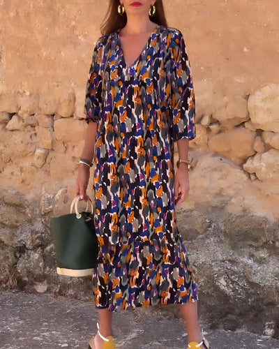 Maria | Midi Chic-a V-Ausschnitt Kleid