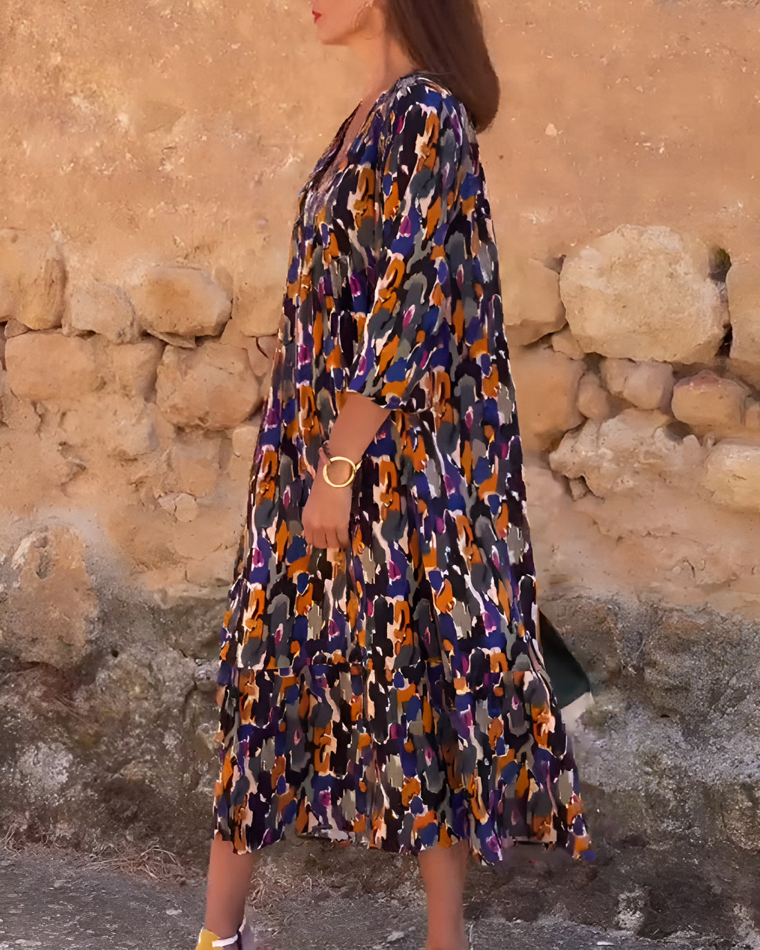 Maria | Midi Chic-a V-Ausschnitt Kleid
