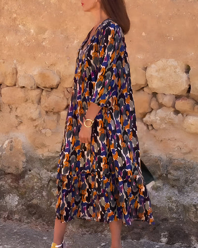 Maria | Midi Chic-a V-Ausschnitt Kleid