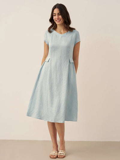 Greta | Midi-Sommerkleid mit V-Ausschnitt