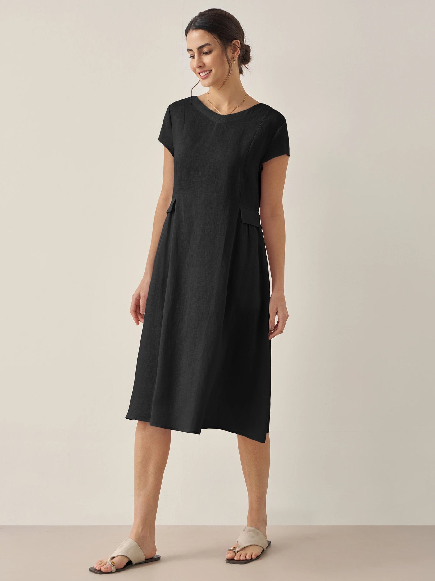 Greta | Midi-Sommerkleid mit V-Ausschnitt