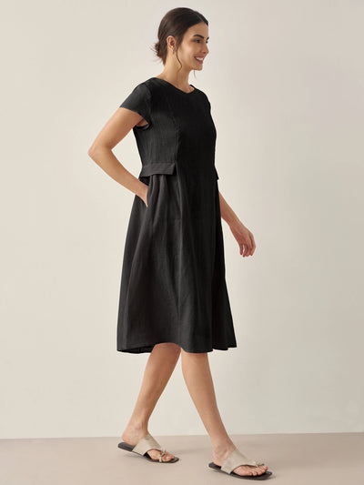 Greta | Midi-Sommerkleid mit V-Ausschnitt