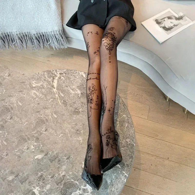 Lena | Modische Strumpfhosen mit grafischem Muster