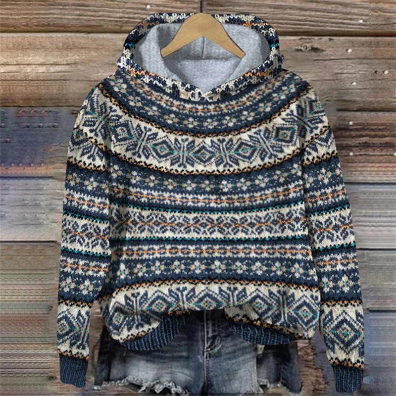 Hannah | Ethnischer Retro-Kapuzenpulli