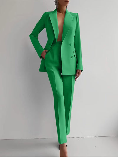 Liza | Eleganter Damenanzug aus Crepe Diagonal mit Slim-Fit Blazer und Hosen Set