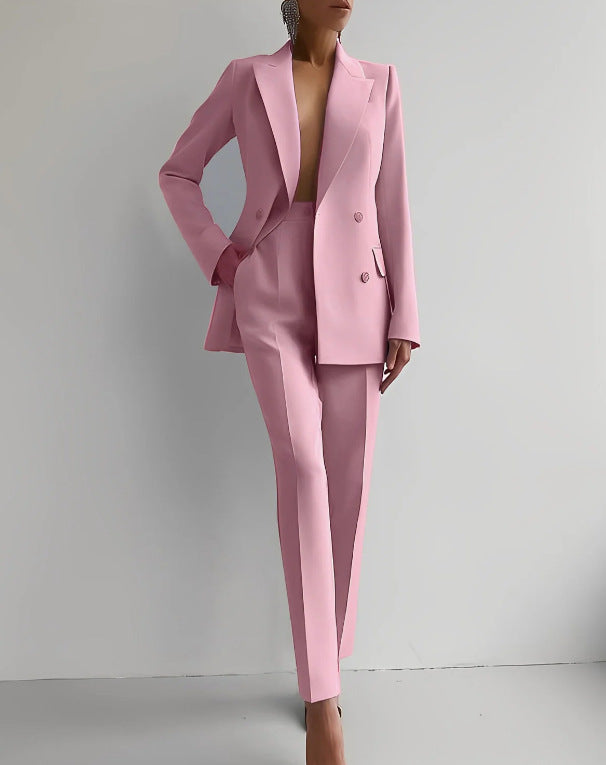 Liza | Eleganter Damenanzug aus Crepe Diagonal mit Slim-Fit Blazer und Hosen Set