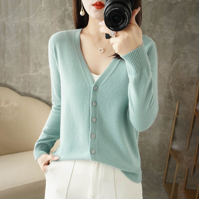 Rebecca | Long Jersey Cardigan mit V -Neck