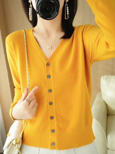 Rebecca | Long Jersey Cardigan mit V -Neck