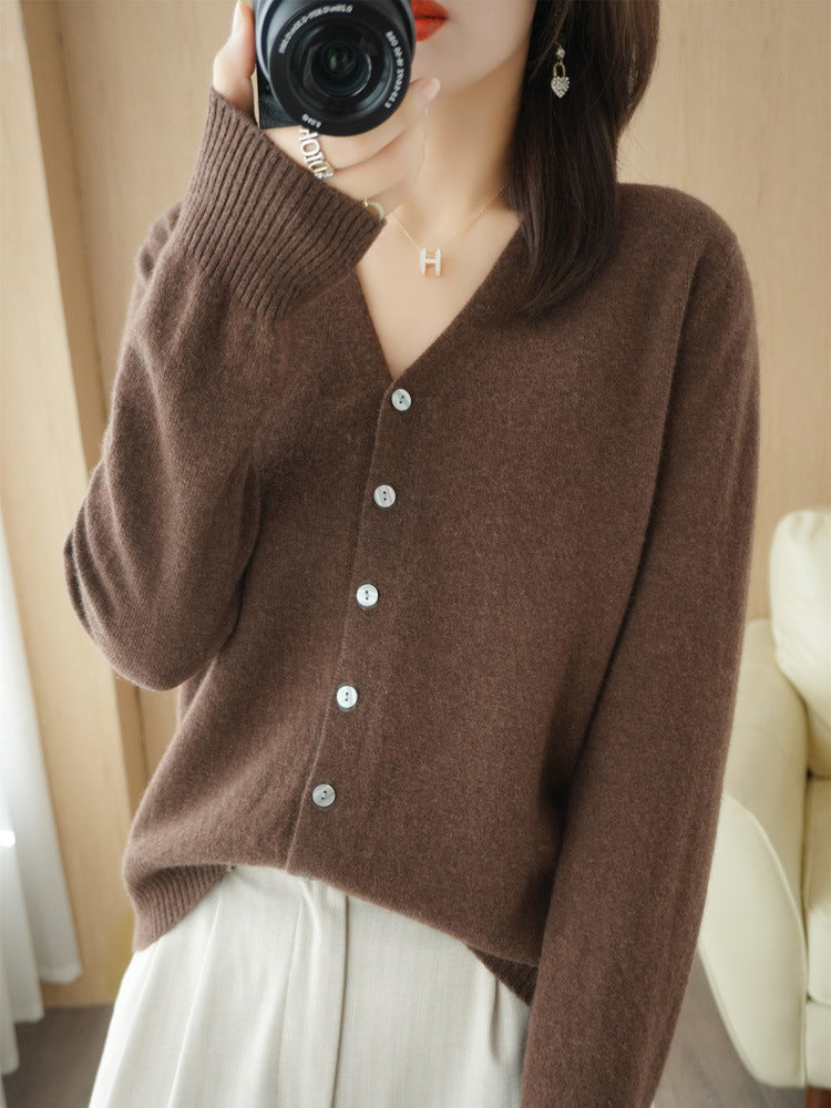 Rebecca | Long Jersey Cardigan mit V -Neck