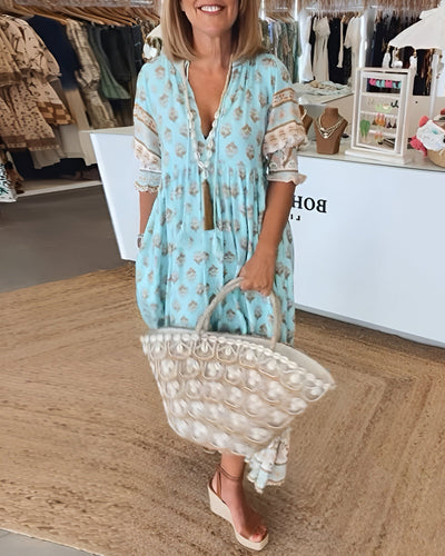 Rosalia | Maxi Boho Kleid mit Blumendruck
