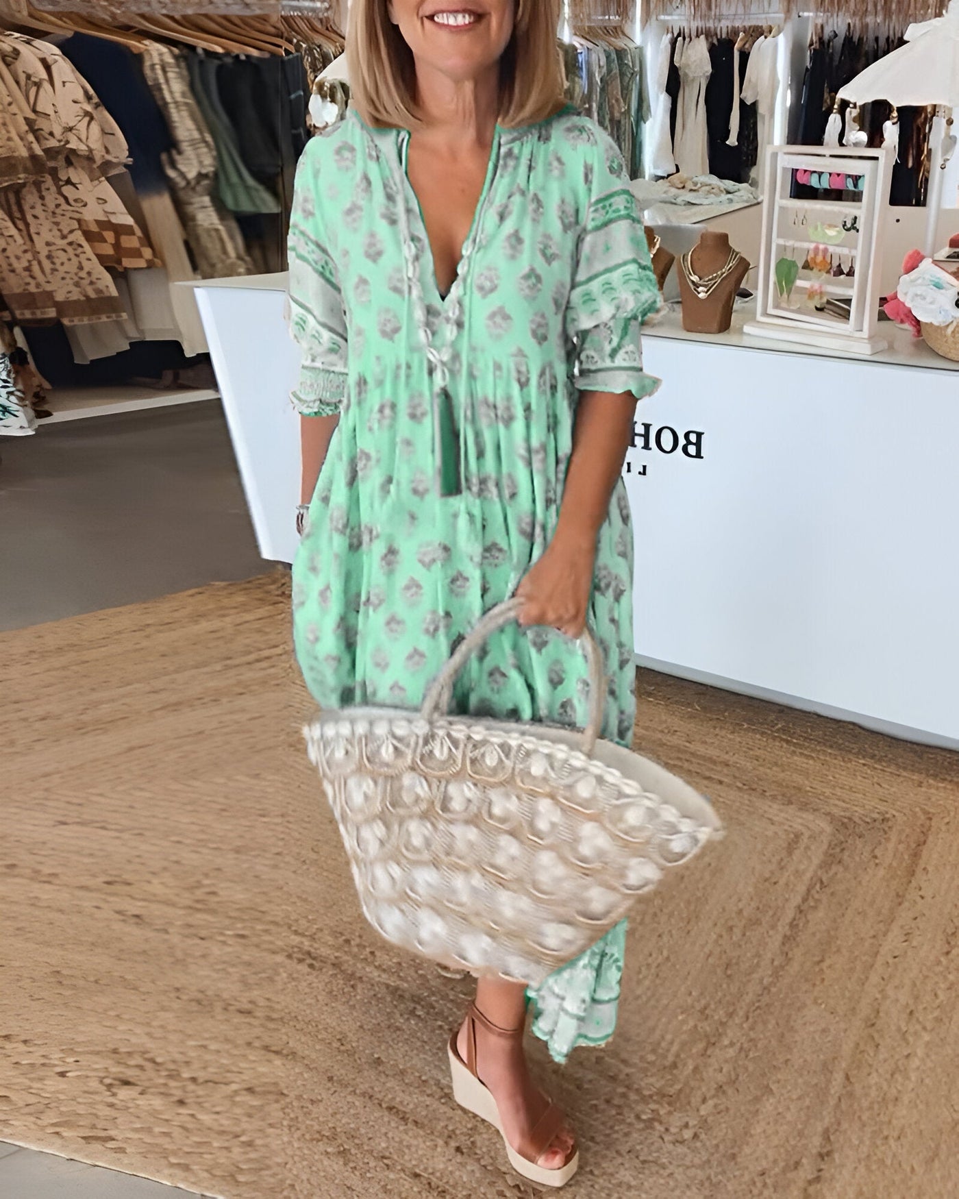 Rosalia | Maxi Boho Kleid mit Blumendruck