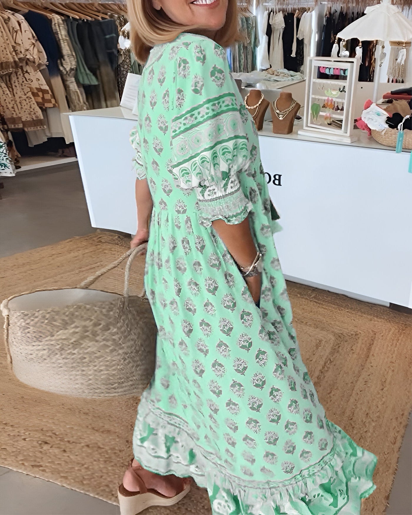 Rosalia | Maxi Boho Kleid mit Blumendruck