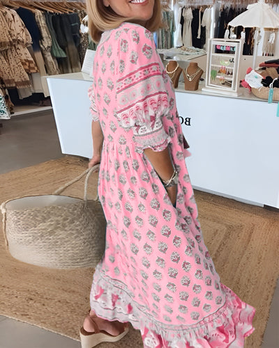Rosalia | Maxi Boho Kleid mit Blumendruck