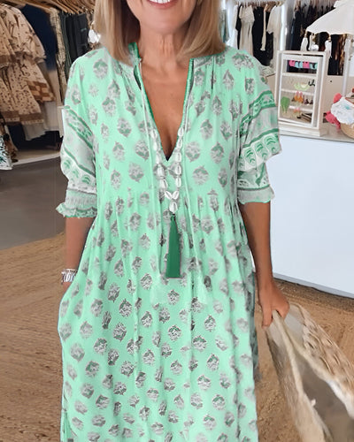 Rosalia | Maxi Boho Kleid mit Blumendruck