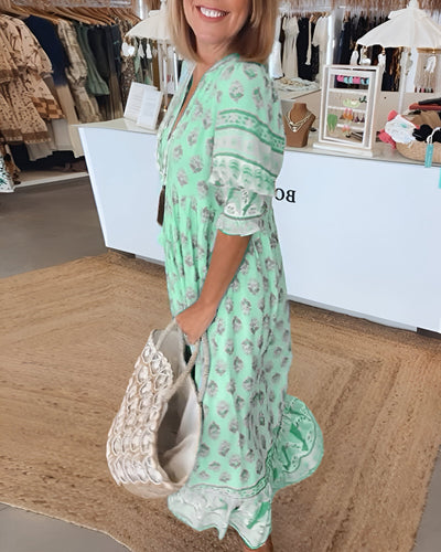 Rosalia | Maxi Boho Kleid mit Blumendruck