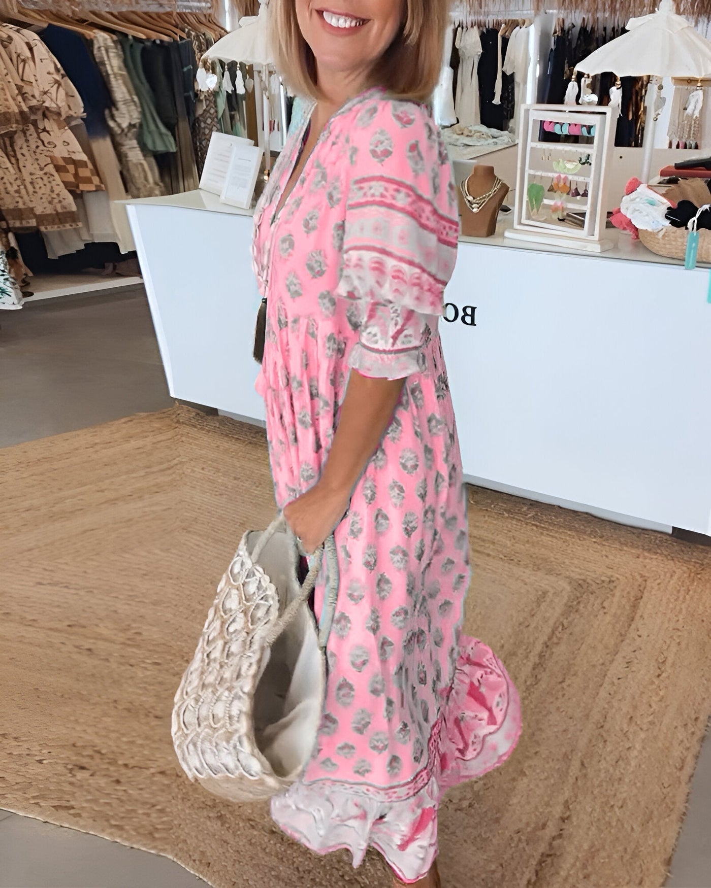 Rosalia | Maxi Boho Kleid mit Blumendruck
